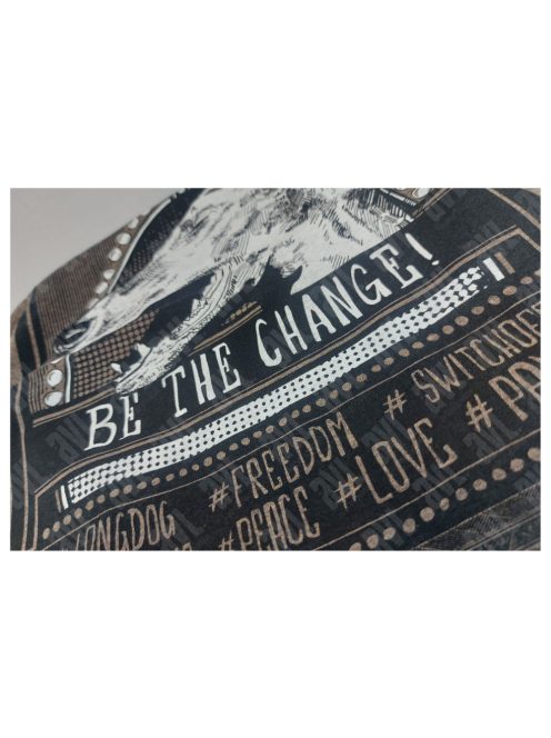 Agár 'Be the change!" barna unisex ujjatlan póló