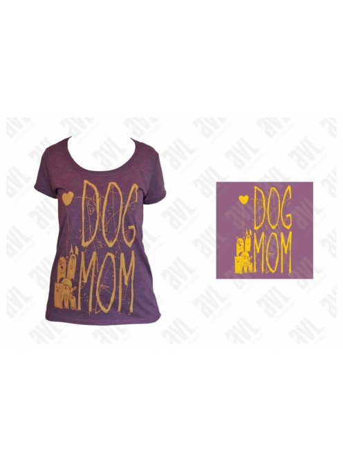 Dog Mom női mályva póló 