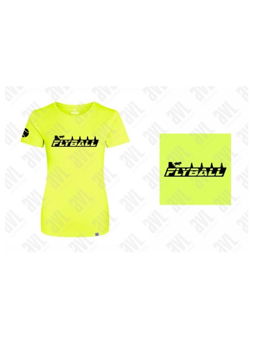 Flyball női neon sárga póló