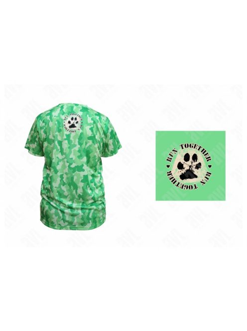 Kutyás ’Run Together’ unisex zöld technikai póló 