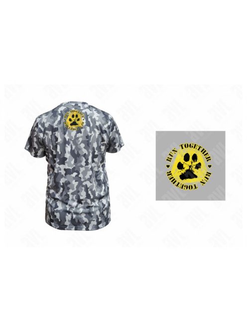 Kutyás ’Run Together’ unisex szürke technikai póló 