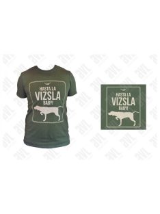   Vizsla ’Hasta la Vizsla’ unisex khaki póló (UTOLSÓ DARABOK)