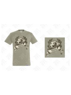 Vizslafej mintás khaki unisex póló