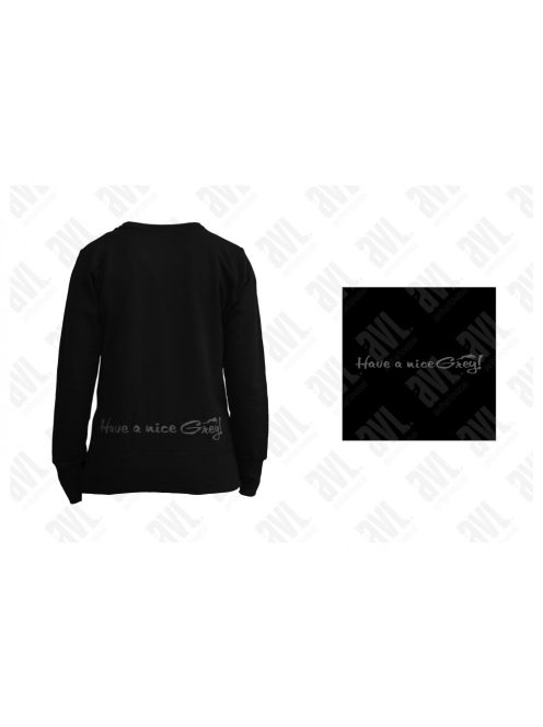 Agárfej mintás női fekete pulóver 