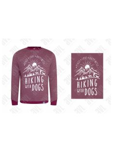 Hiking with dogs' unisex öko pulóver - maroon
