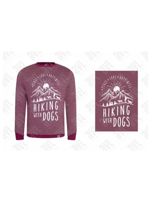 Hiking with dogs' unisex öko pulóver - maroon