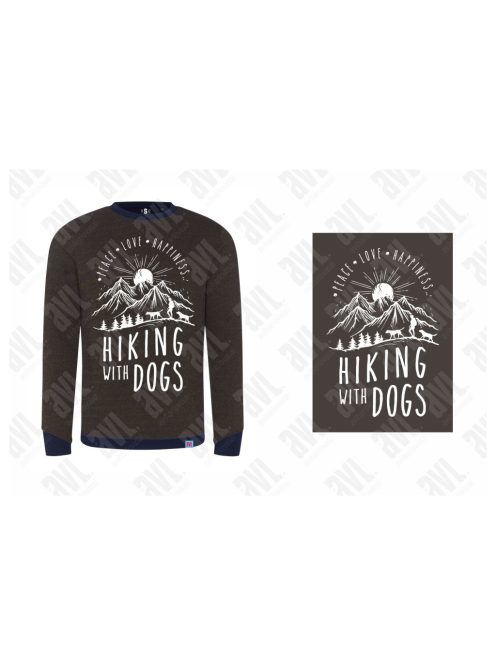 Hiking with dogs' unisex öko pulóver - navygold