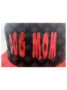 Dog Mom hímzett fekete-piros snapback sapka