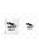 Border collie fehér vászonszatyor