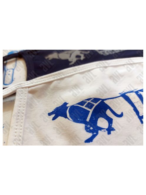 Kutyás 'Run Together' mintás textil szájmaszk